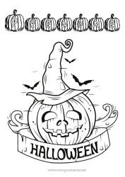 Pagină de colorat gratuită Dovleac Halloween Înscriere 