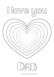Free colouring Heart I love you. Valentine's Day Big heart Easy colouring pages