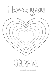 Free colouring Heart I love you. Valentine's Day Big heart Easy colouring pages