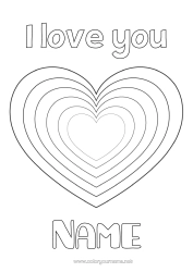 Free colouring Heart I love you. Valentine's Day Big heart Easy colouring pages