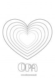 Kinder-Malvorlage Herz Ich liebe dich Valentinstag Großes Herz Einfache Ausmalbilder
