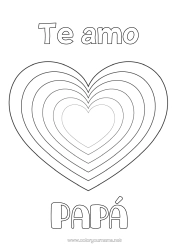 Colorear gratis Corazón Te amo Día de San Valentín Gran corazón Dibujos fáciles para colorear