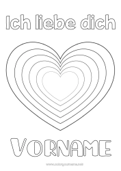 Kostenlose Zeichnung Herz Ich liebe dich Valentinstag Großes Herz Einfache Ausmalbilder