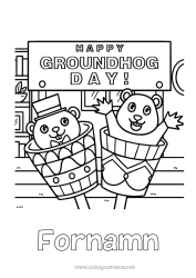Gratis färgläggning Skogens djur Marmott. Marmottens dag