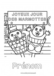 Dessin gratuit Animaux de la forêt Marmotte Jour de la Marmotte