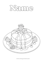 Colouring to customise Candlemas Pancakes Mardi Gras Fruit Strawberry