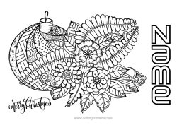 Free colouring Mandala Christmas Christmas bauble
