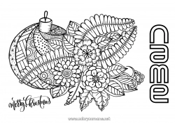 Free coloring Mandala Christmas Christmas bauble