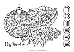 Colorear para personalizar Mandala Navidad Bolas de Navidad