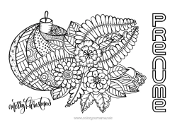 Pagină de colorat personalizată Mandala Crăciun Bola de Crăciun
