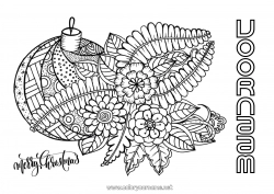 Gratis tekening Mandala Kerstmis Kerstbal