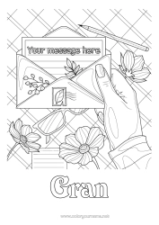Free colouring Flowers Complex colouring pages