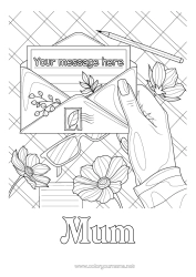 Free colouring Flowers Complex colouring pages