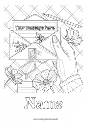 Free coloring Flowers Complex coloring pages