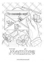 Niño página para colorear Flores Dibujos complejos para colorear