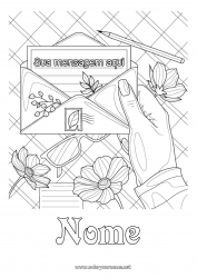 Página de desenho infantil Flores Colorações Complexas