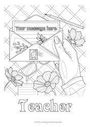 Free colouring Flowers Complex colouring pages
