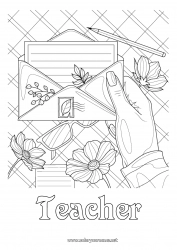 Child coloring page Flowers Complex coloring pages