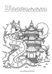 Gratis tekening Draak Chinees Nieuwjaar China Draken, eenhoorns en fantastische dieren Pagode