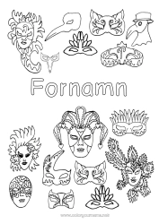 Gratis teckning Mask Karneval Fettisdagen Brasilien