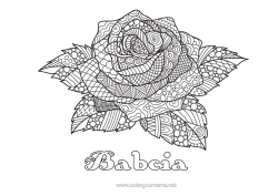 Kolorowanka za darmo Róża Złożone kolorowanki Zentangle Święty Jerzy