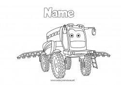 Coloring to customize Farm vehicles Farm Farm Professions Cartoon Character vehicles