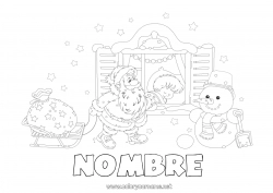 Dibujo libre Papá Noel Muñeco de nieve Trineo Navidad Capucha