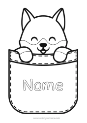 Free colouring Wolf Cute Cute Animal Forest animals