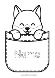 Coloring to customize Wolf Cute Kawaii Animal Forest animals