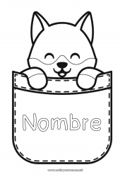 Colorear para personalizar Lobo Lindo Kawaii Animales Animales del bosque