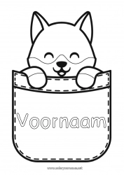 Gratis kleurplaat Wolf Schattig Kawaii Dier Bosdieren