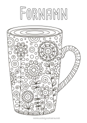 Gratis färgläggning Blommor Mugg Dryck Zentangle
