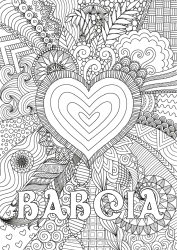 Kolorowanka za darmo Serce Wszystkiego najlepszego! Kocham cię. Wielkie serce Złożone kolorowanki Zentangle