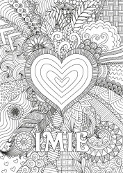 Kolorowanka za darmo Serce Wszystkiego najlepszego! Kocham cię. Wielkie serce Złożone kolorowanki Zentangle