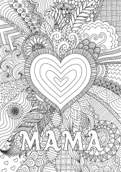 Kolorowanka za darmo Serce Wszystkiego najlepszego! Kocham cię. Wielkie serce Złożone kolorowanki Zentangle