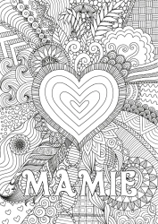 Coloriage enfant Coeur Bonne fête Je t'aime Grand coeur Coloriages complexes Zentangle