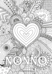 Pagina da colorare per bambini Cuore Buona festa Ti amo Grande cuore Colorazioni complesse Zentangle