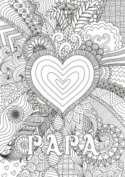 Colorear gratis Corazón Feliz día de fiesta Te amo Gran corazón Dibujos complejos para colorear Zentangle