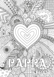 Gratis färgläggning Hjärta Grattis på födelsedagen Jag älskar dig. Stort hjärta Komplexa målarbilder Zentangle