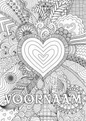 Gratis kleurplaat Hart Fijne verjaardag Ik hou van jou Groot hart Complex Kleurplaten Zentangle