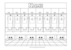 Colouring to customise Football Sport Basketball Team Sports Handball Dressing Room