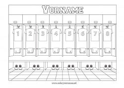 Kostenlose Malvorlage Fußball Basketball Mannschaftssportarten Handball Umkleideraum