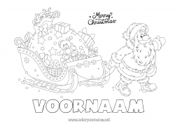 Gratis tekening Cadeaus Kerstman Slee Kerstmis Zak Spellen en speelgoed 