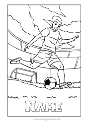 Colouring to customise Football Football Sport Team Sports Footballer Stadium