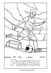 Coloriage à personnaliser Football Ballon de foot Sport Sports d'équipe Footballeur footballeuse