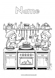 Coloring to customize Child Candlemas, Shrove Tuesday, Pancake day Pancakes Culinary Professions Cook