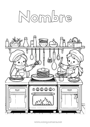 Dibujo libre Niño Fiesta de la Candelaria Tortitas Profesiones Culinarias Cocinero