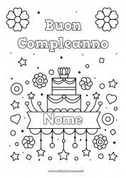 Colorare per personalizzare Torta Compleanno Buon compleanno (francese) Messaggio