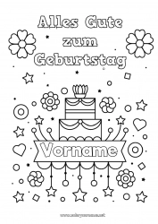 Kostenlose Zeichnung Kuchen Geburtstag Alles Gute zum Geburtstag (Französisch) Nachricht