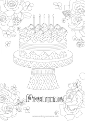 Desen liber de colorat Flori Tort Aniversare Desene de colorat complexe Zentangle